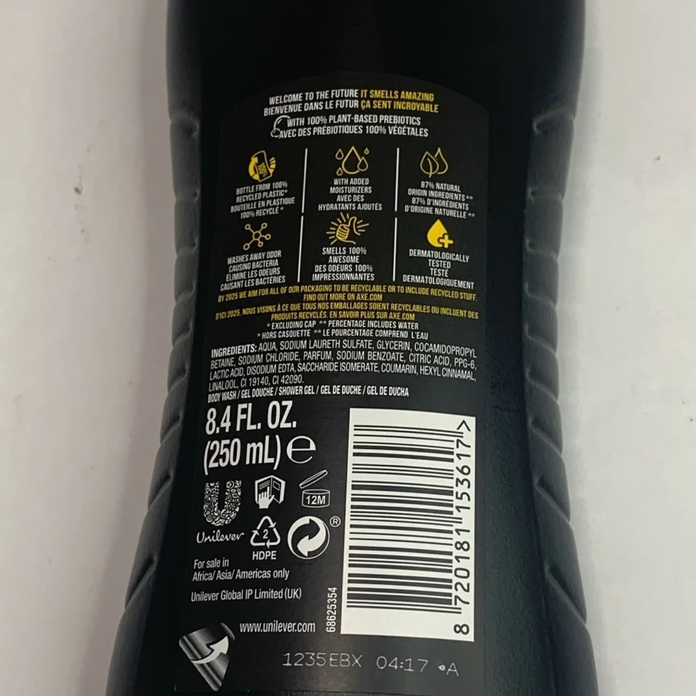 AXE Body Wash Africa Sandalwood 3 In 1 Fragrance 3-8.4 fl oz New
